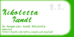 nikoletta kundl business card